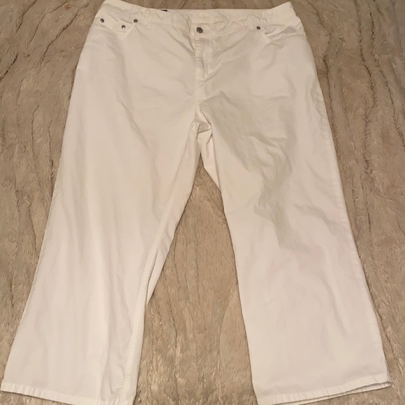Lands End Crisp White Cropped Pants, 18 Reg - Picture 1 of 4